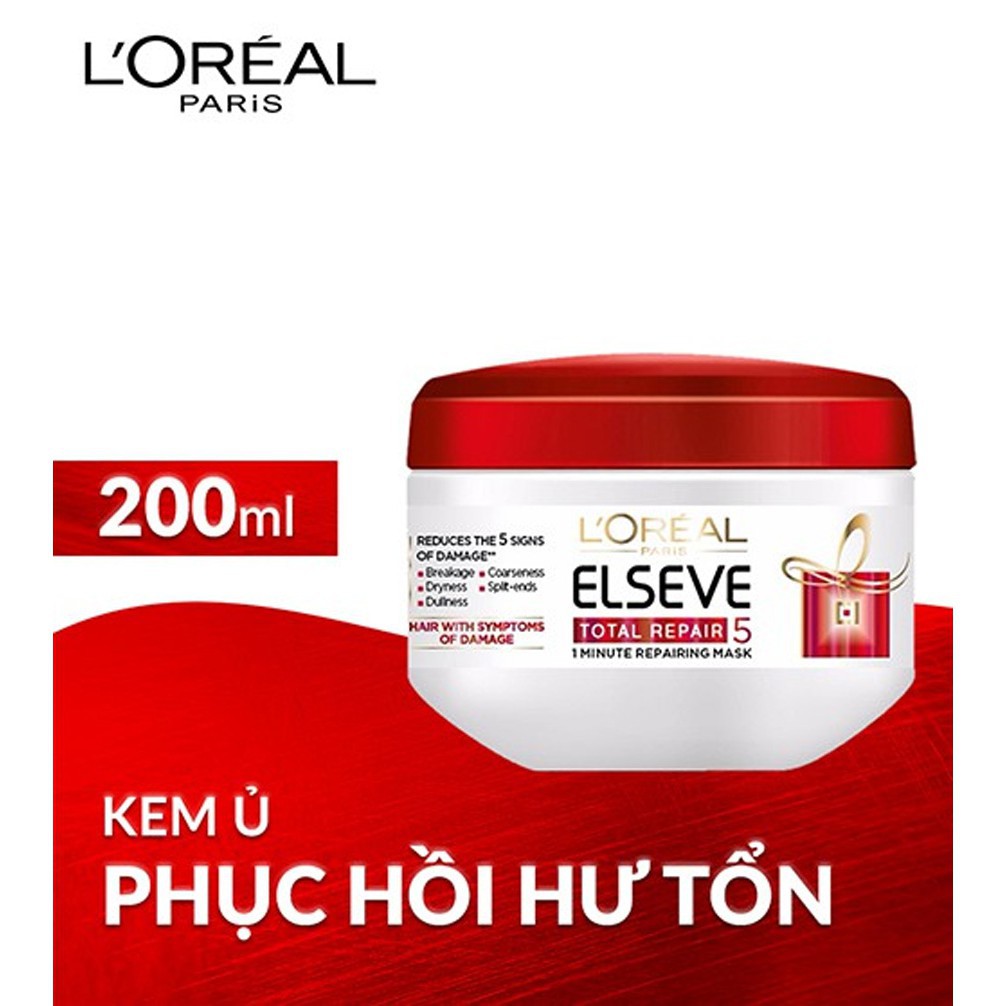 [HCM]Kem ủ phục hồi tóc LOréal Paris Total Repair 5 200ml