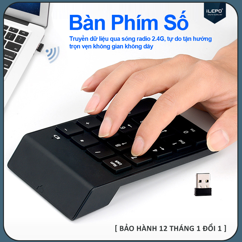 [HCM]Bàn phím số không dây bàn phím không dây nhỏ gọn siêu nhạy đa năng 18 phím  thích hợp dùng cho nhiều thiết bị iMac/MacBook Air/Pro Laptop Máy Tính Xách Tay Máy Tính Để Bàn - Bảo hành 12 tháng G3
