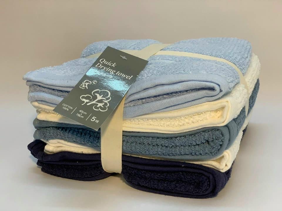 Sét 5 khăn tắm cotton xuất hàn cao cấp