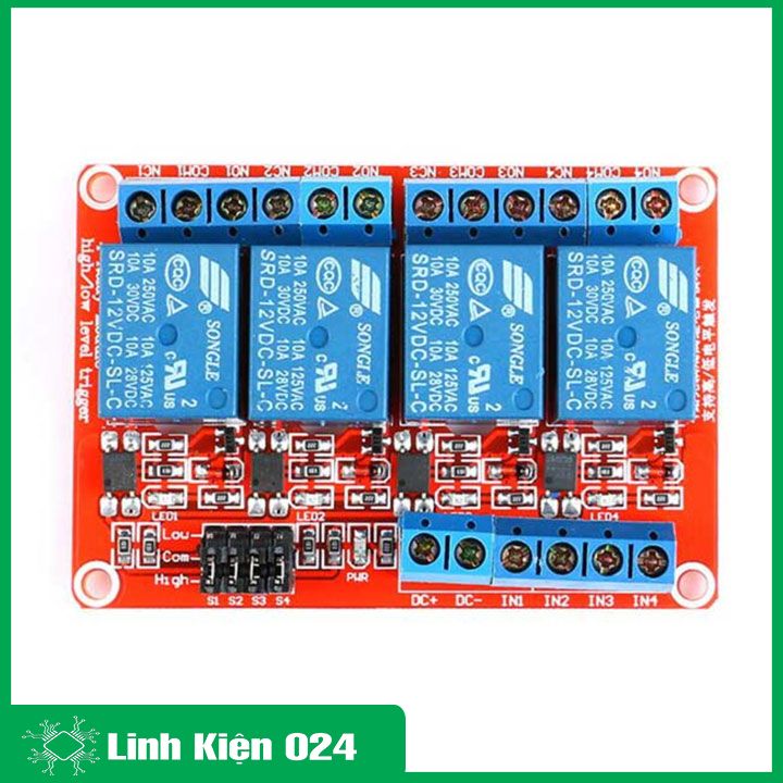 Module relay 12VDC 4 channel high / low