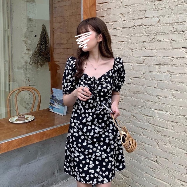 [HCM]Đầm Cúc Chun Cổ #Bigsize 60=>90