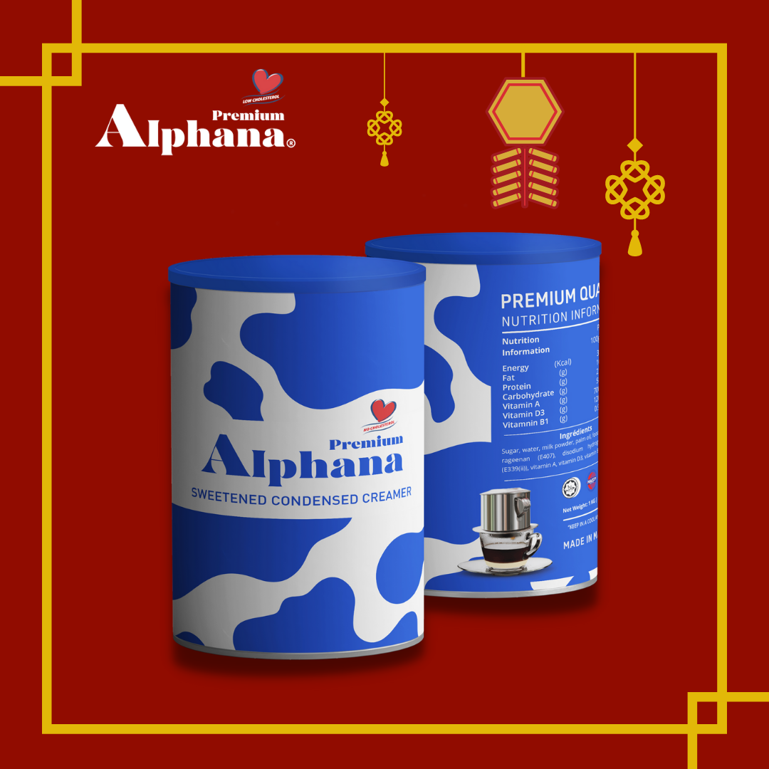 Sữa đặc có đường nhập khẩu Alphana lon 1kg - Thơm ngon béo giàu vitamin A D3 B1