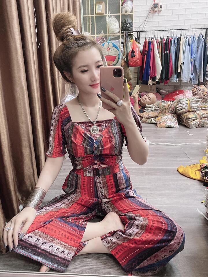Sét bộ thổ cẩm tay phồng-THH