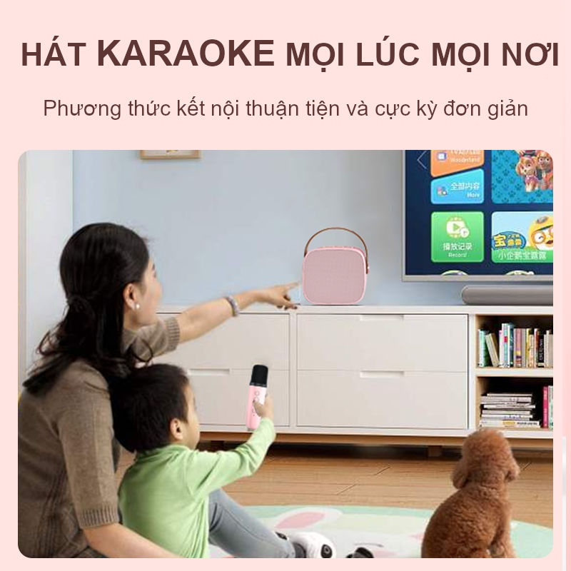 Bộ Loa Bluetooth kèm Micro không dây Karaoke Mini K1 (giao màu ngẫu nhiên)