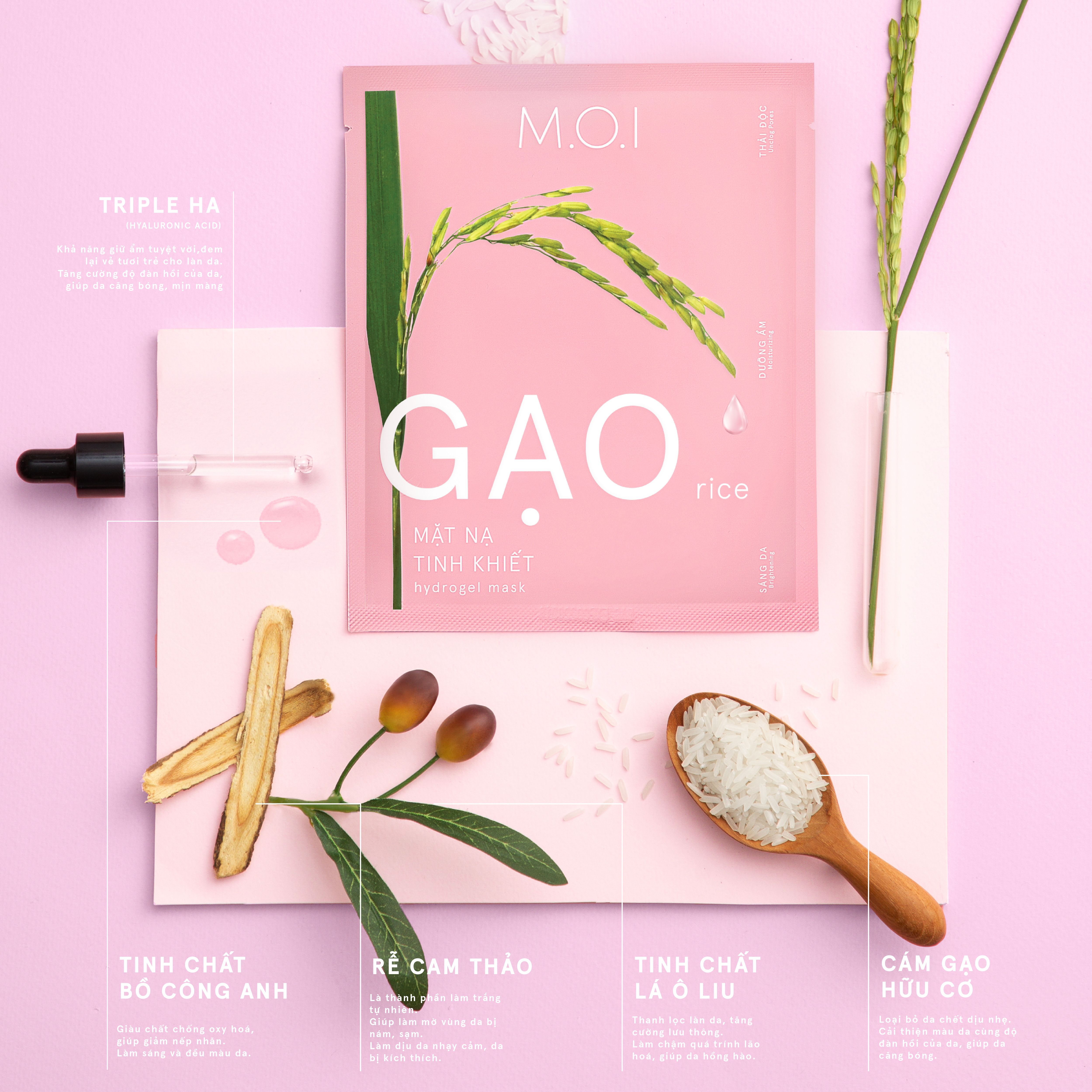 MẶT NẠ GẠO TINH KHIẾT M.O.I Cosmetics