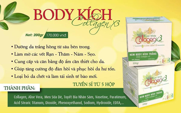 Kem Body Kích Trắng Collagen X3 - Giáng Kiều