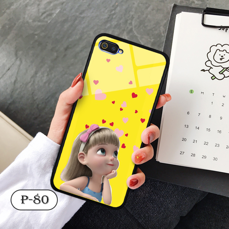 Ốp kính 3D cute REALME C2