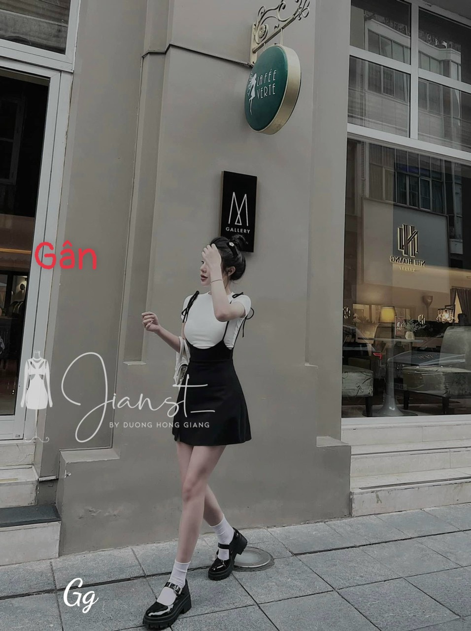 set đầm yếm cột vai xòe xinh chất thun gân mềm mịn