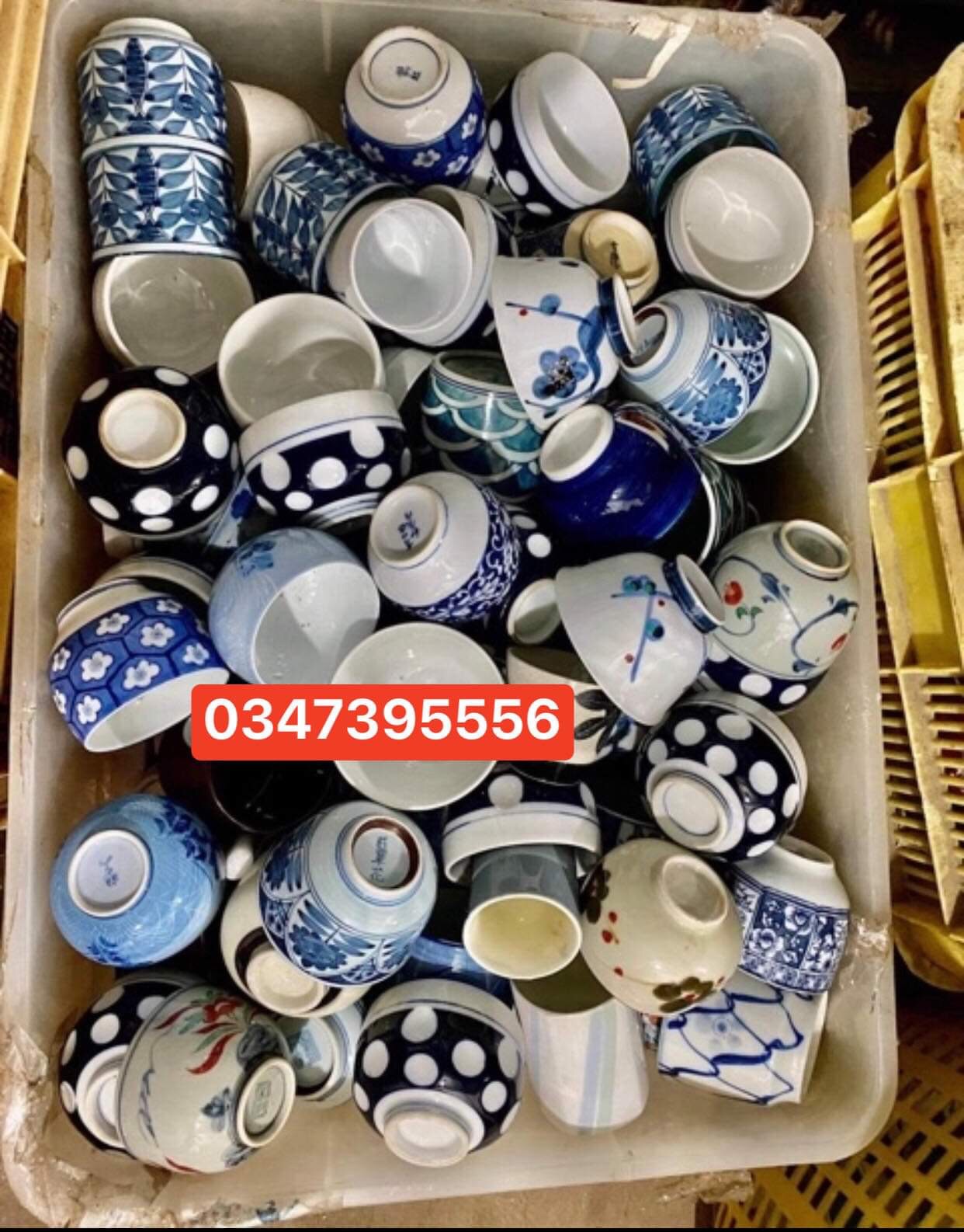 Ly gốm Nhật trồng sen (khoan lỗ miễn phí)