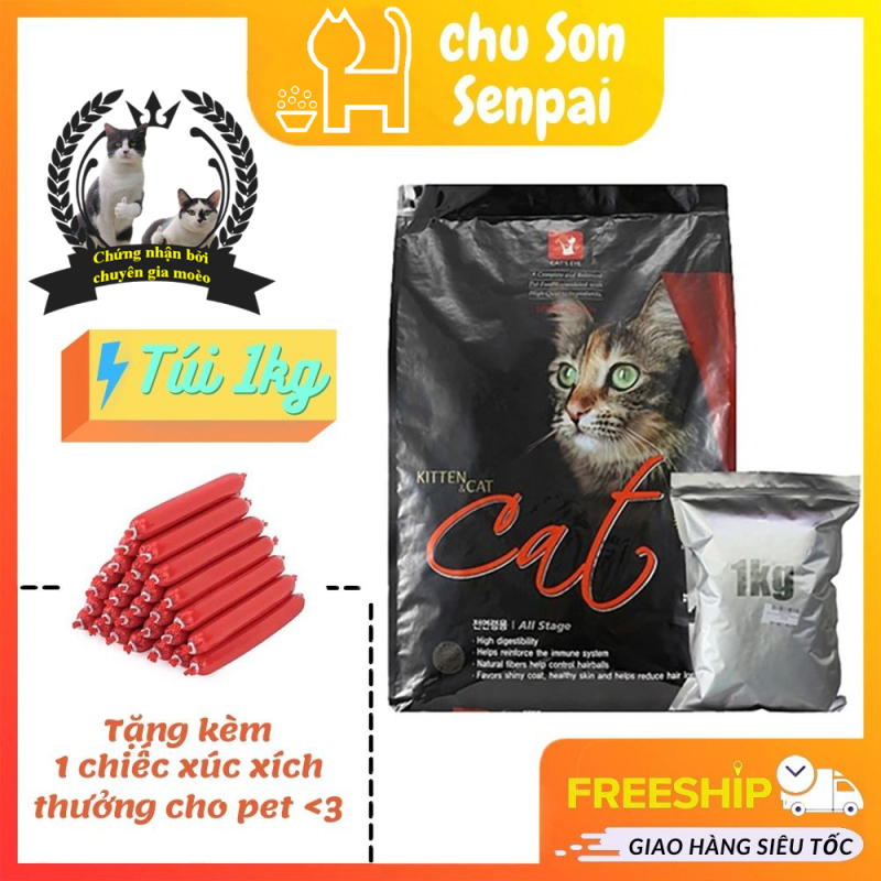 Thức ăn hạt khô cho mèo Cateyes (Túi 1kg), an toàn, giá rẻ, chính hãng Hàn Quốc chất lượng cao - Chú Sơn Senpai