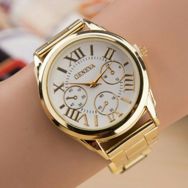 Saleoff đồng hồ nam dây kim loai geneva thời trang