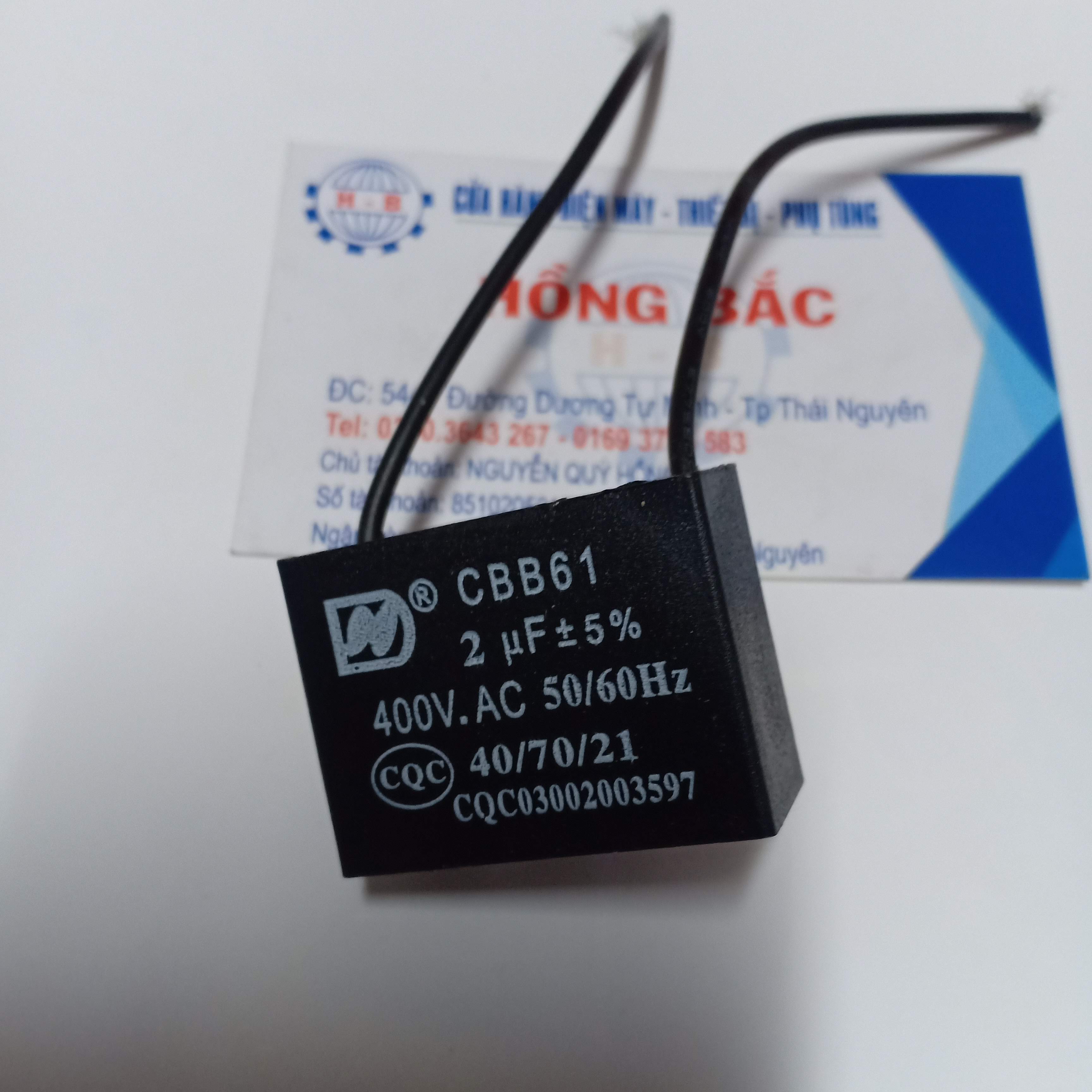 01 tụ điện 2 MF 400VAC - Tụ quạt điện
