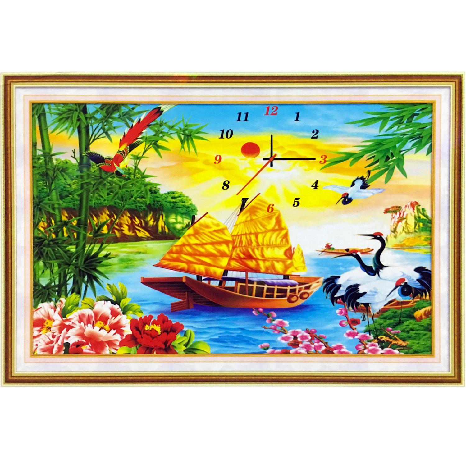 Tranh đính đá 5D-Đồng hồ