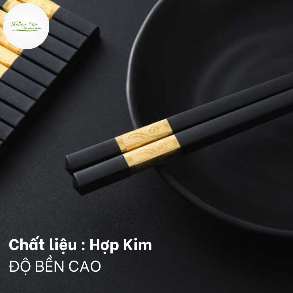 [HCM]Bộ 10 đôi đũa khảm vàng phong cách Hàn Quốc - 27cm