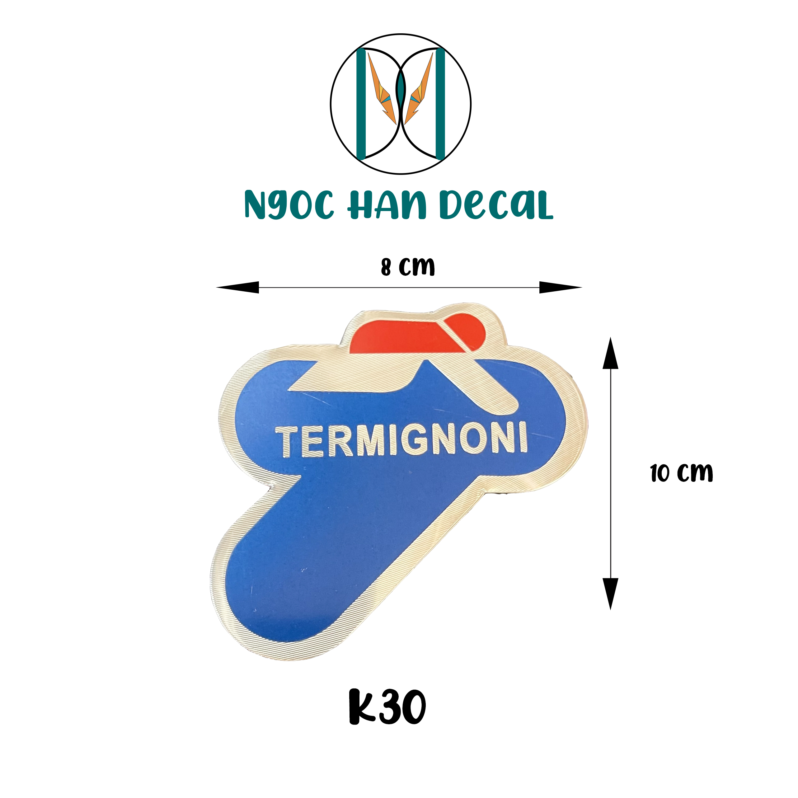 Tem nhôm hãng pô termignoni 3d chữ nổi siêu đẹp