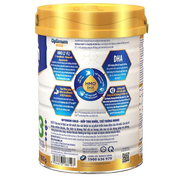 Sữa bột Optimum Gold HMO 3, 900g