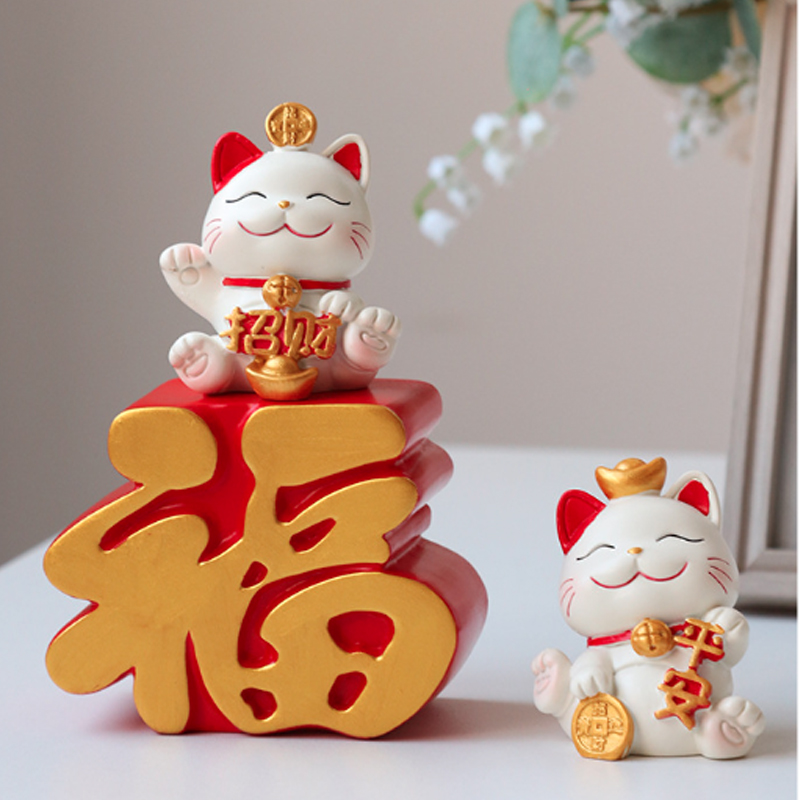 Bộ 04 Mèo Thần Tài may mắn 6.5cm