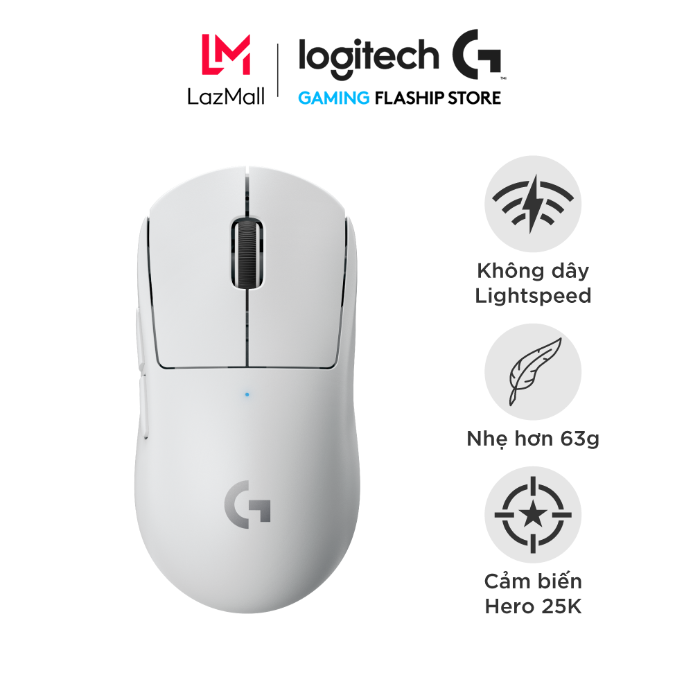 Chuột game không dây Logitech G Pro X Superlight - Siêu nhẹ, cảm biến Hero 25k, 25.6k DPI, Lightspeed, 5 nút lập trình, pin lâu, PC/Laptop