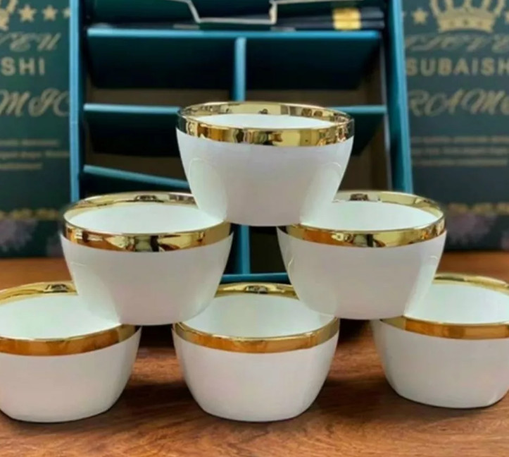 Bộ 6 chén bát Xanh/Trắng kèm 6 đôi đũa