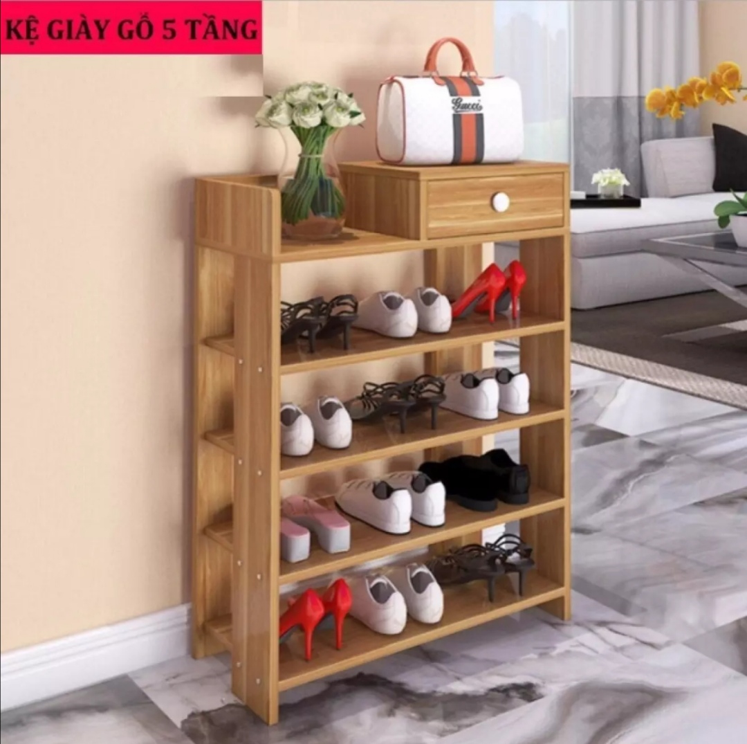 Kệ để giày dép 5 tầng gỗ MDF cao cấp, độ bền cao. Cao 90cm, rộng 70cm, sâu 25cm. Dễ dàng lắp ráp (CL-23)