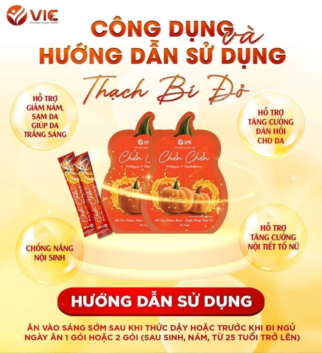 [Chính Hãng]Thạch bí đỏ Chen Chen Vic đẹp da mờ nám nở ngực