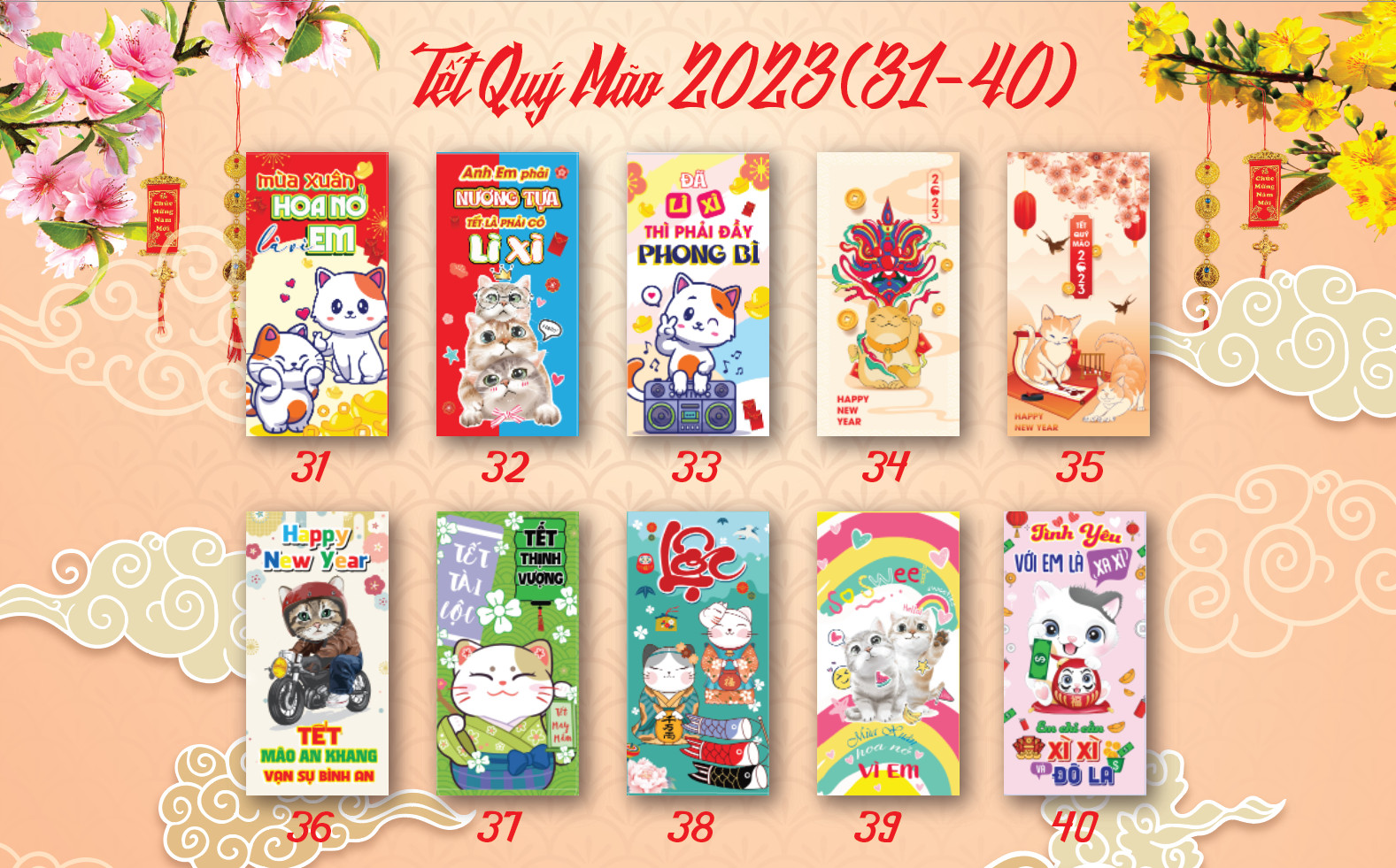 Combo 20 chiếc lì xì HOT nhất năm 2023