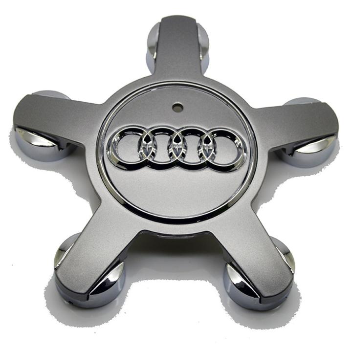1 chiếc logo chụp mâm, lazang bánh xe Audi A6Q5135-X đường kính 135mm ( Màu xám)