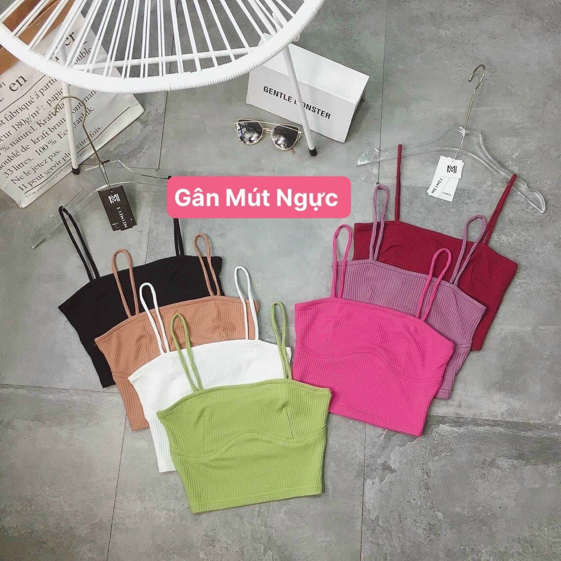 ÁO CROPTOP 2 DÂY GÂN MÚT NGỰC NỮ TÍNH