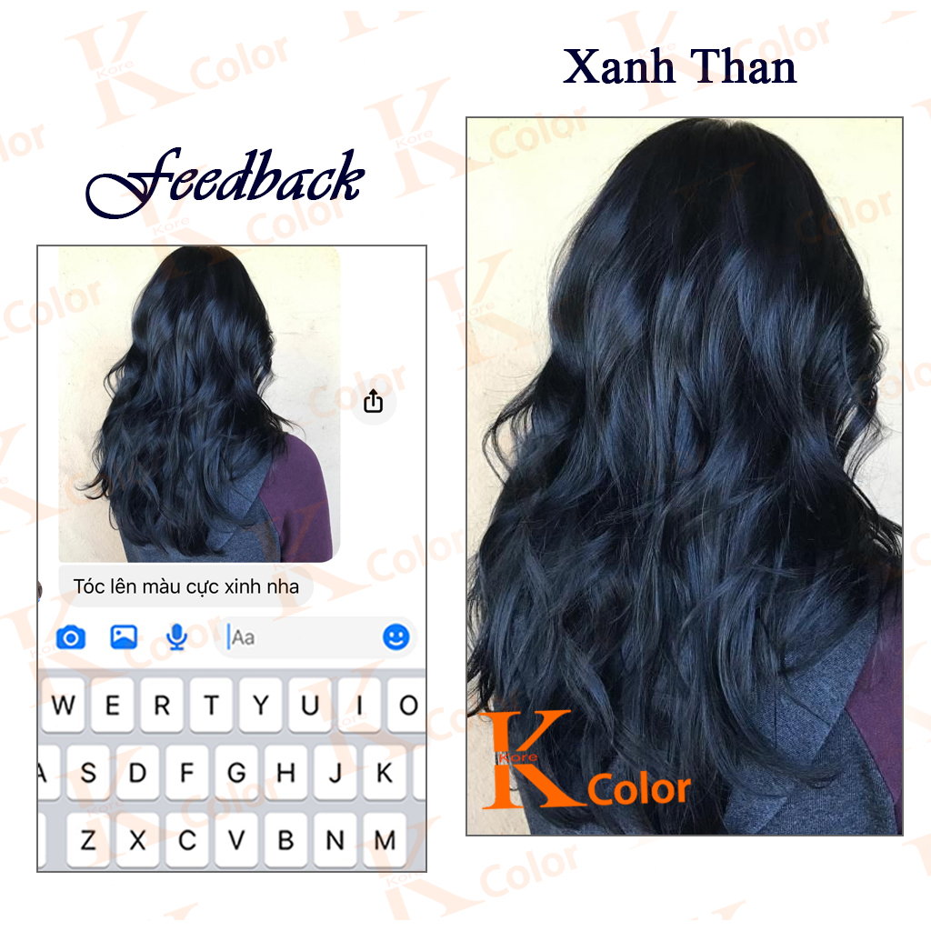 Thuốc nhuộm tóc màu Xanh Than kcolor