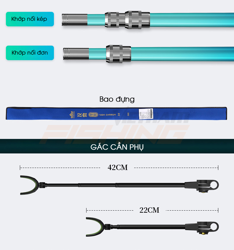 [Ảnh thật] [Chính hãng] Gác cần Handing 2021 (không chân cắm đất)