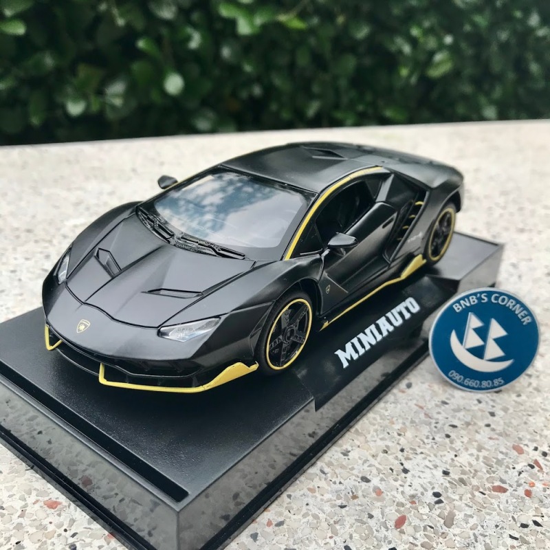 Hàng Hot [BNBs Corner] Xe mô hình 1:32 Lamborghini Centenario hãng Mini Auto màu đen mờ