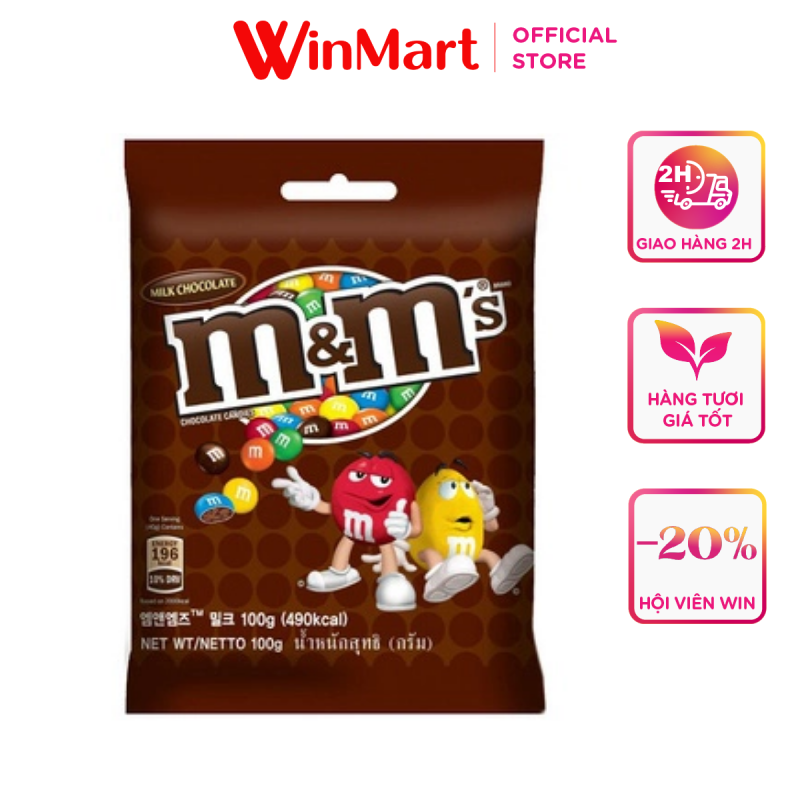 - kẹo socola sữa m&m's gói 100g