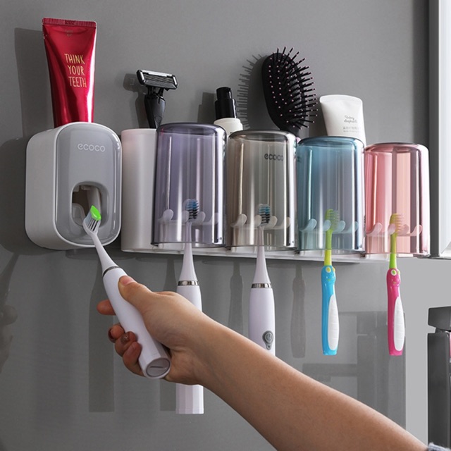 Kệ để kem đánh răng, bàn trải và tặng kèm 3 cốc Ecoco E1925 cao cấp