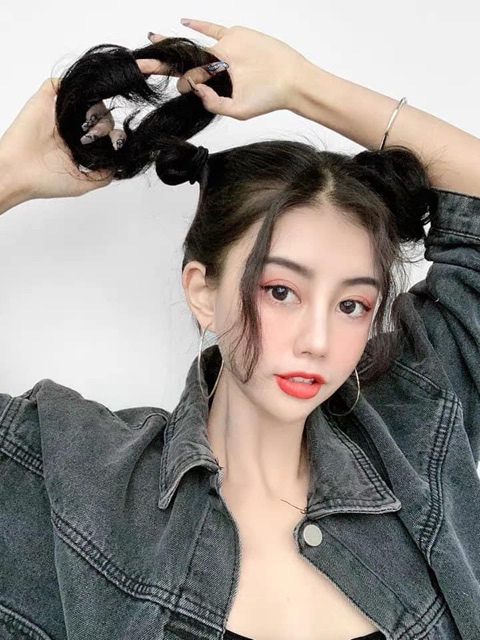 Tóc giả búi 😍FREESHIP😍 búi cột thẳng tóc giả