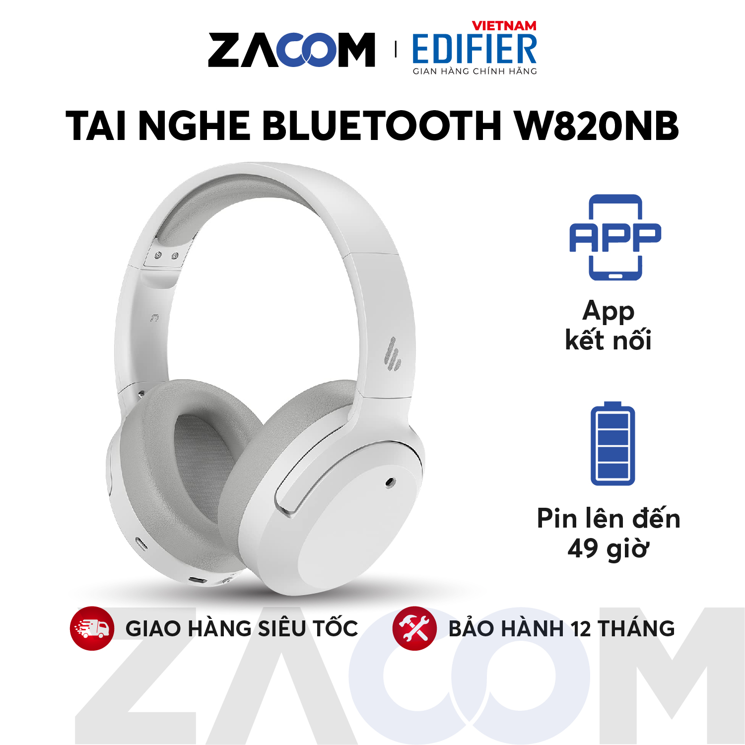 Tai nghe chụp tai Bluetooth 5.0 EDIFIER W820NB Over-ear HI