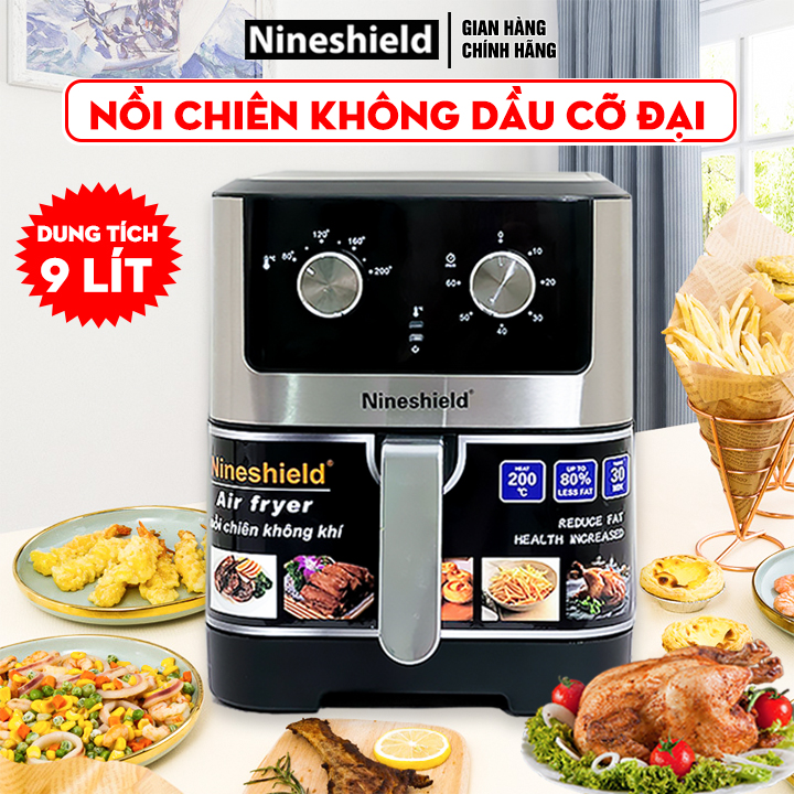 Nồi Chiên Không Dầu Venko Có Kính Dung Tích 10,5lít Công Suất 1700w - Nồi Chiên Cả Con Gà - Bếp Chiên Không Dầu - Air Fryer - Nồi Chiên Cỡ Đại