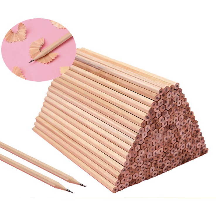 Combo 100 bút chì hb lục giác gỗ thiên nhiên