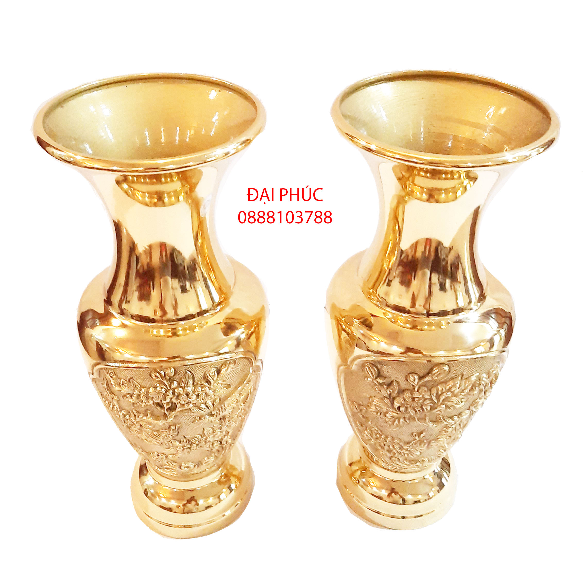 Đôi lọ hoa Lộc Bình mai đào cao 25 cm
