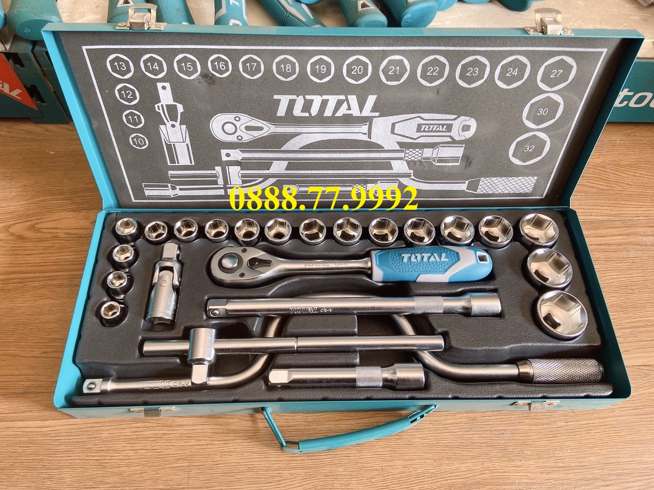 Bộ 24 cái đầu tuýp 1 2inch & cần 2 chiều Total THT141253
