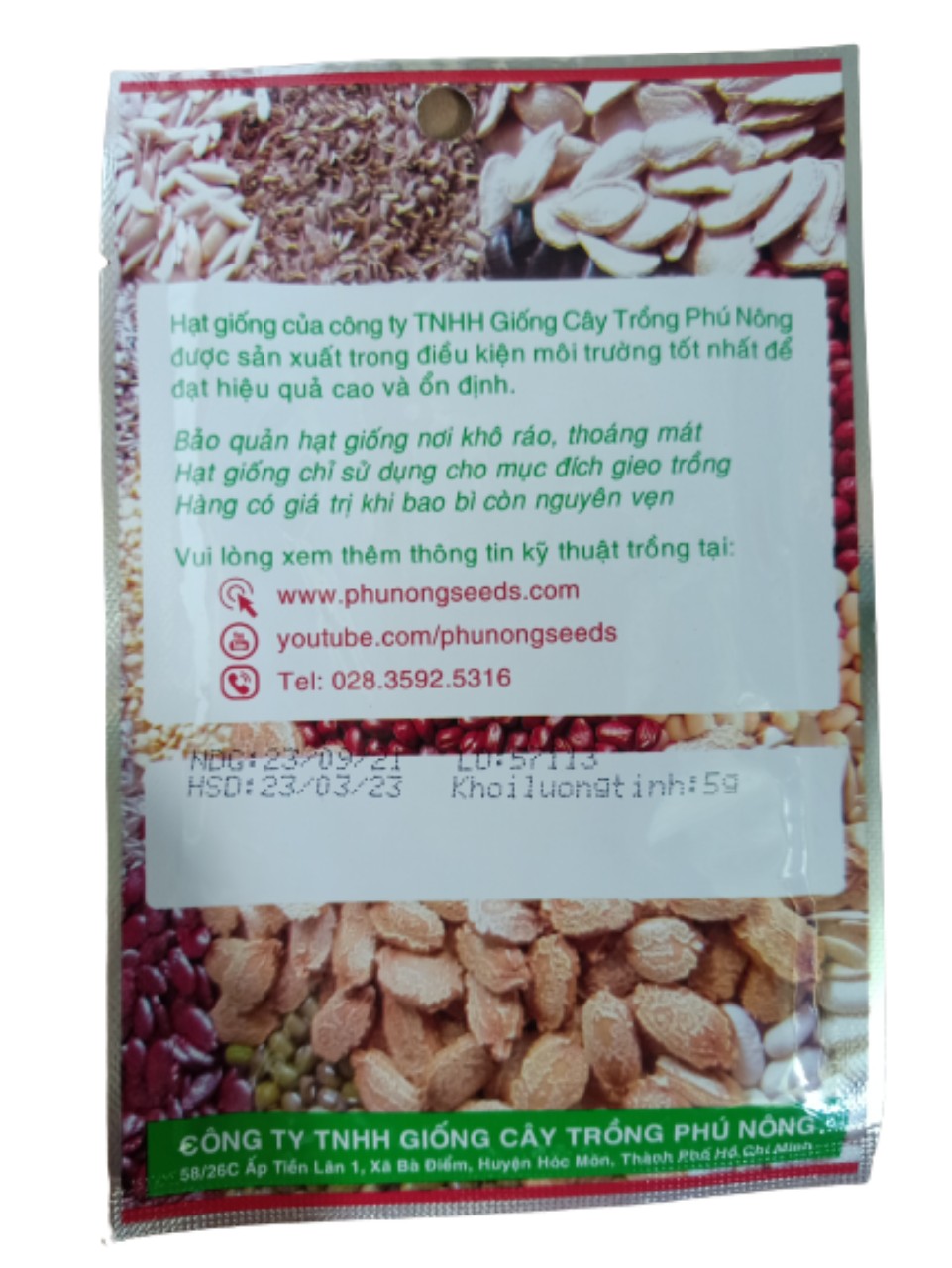 HẠT GIỐNG RAU CẦN CỌNG XANH PN GÓI 5 GRAM