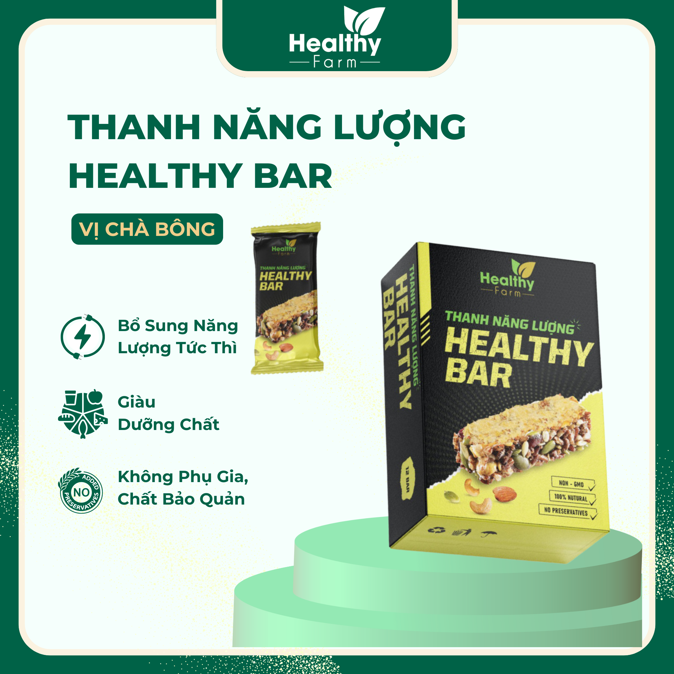[BEST SELLER] Thanh Năng Lượng Healthy Bar - Vị Chà Bông - 12bar
