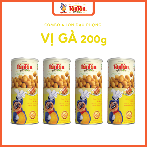 Combo 4 lon Đậu phộng vị Gà Tân Tân 200g