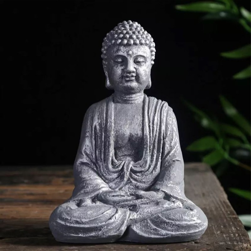 🌺Tượng Đá Phật Thích Ca- Đá Xám - Trang Trí Hồ Thủy Sinh  - Cao 16cm