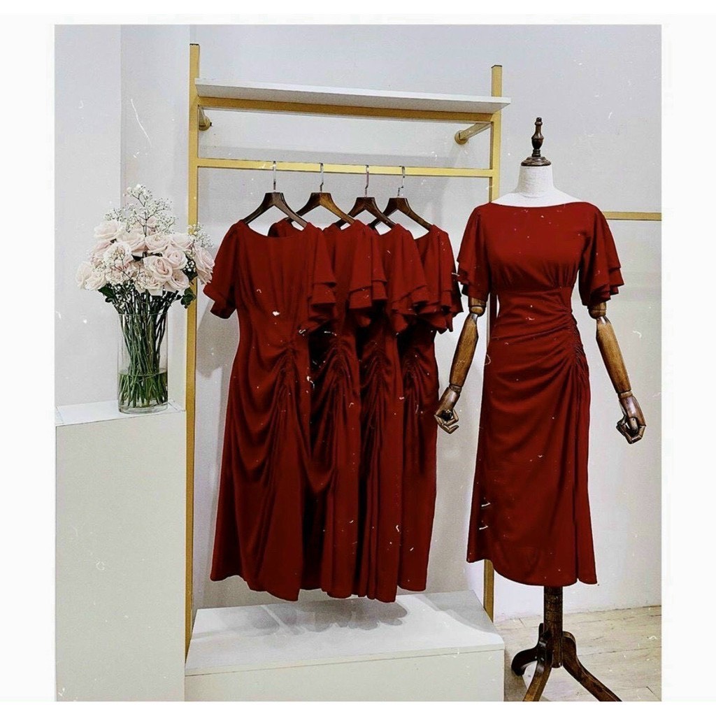 [HCM]ĐẦM MAXI CÁT HÀN PHỐI NÚT SIÊU DUYÊN DÁNG
