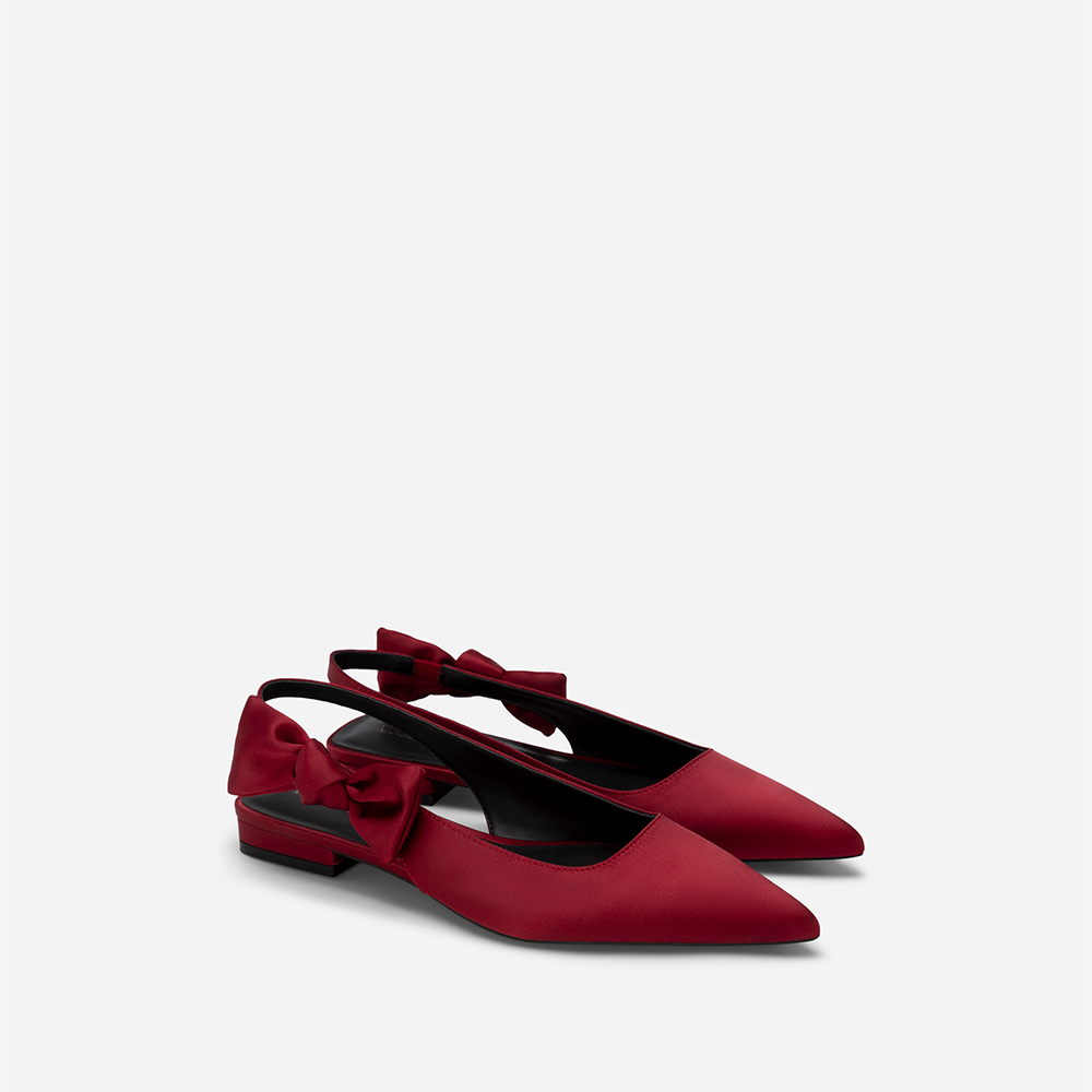 Vascara Giày Slingback Satin Nhấn Quai Nơ - BMN 0575