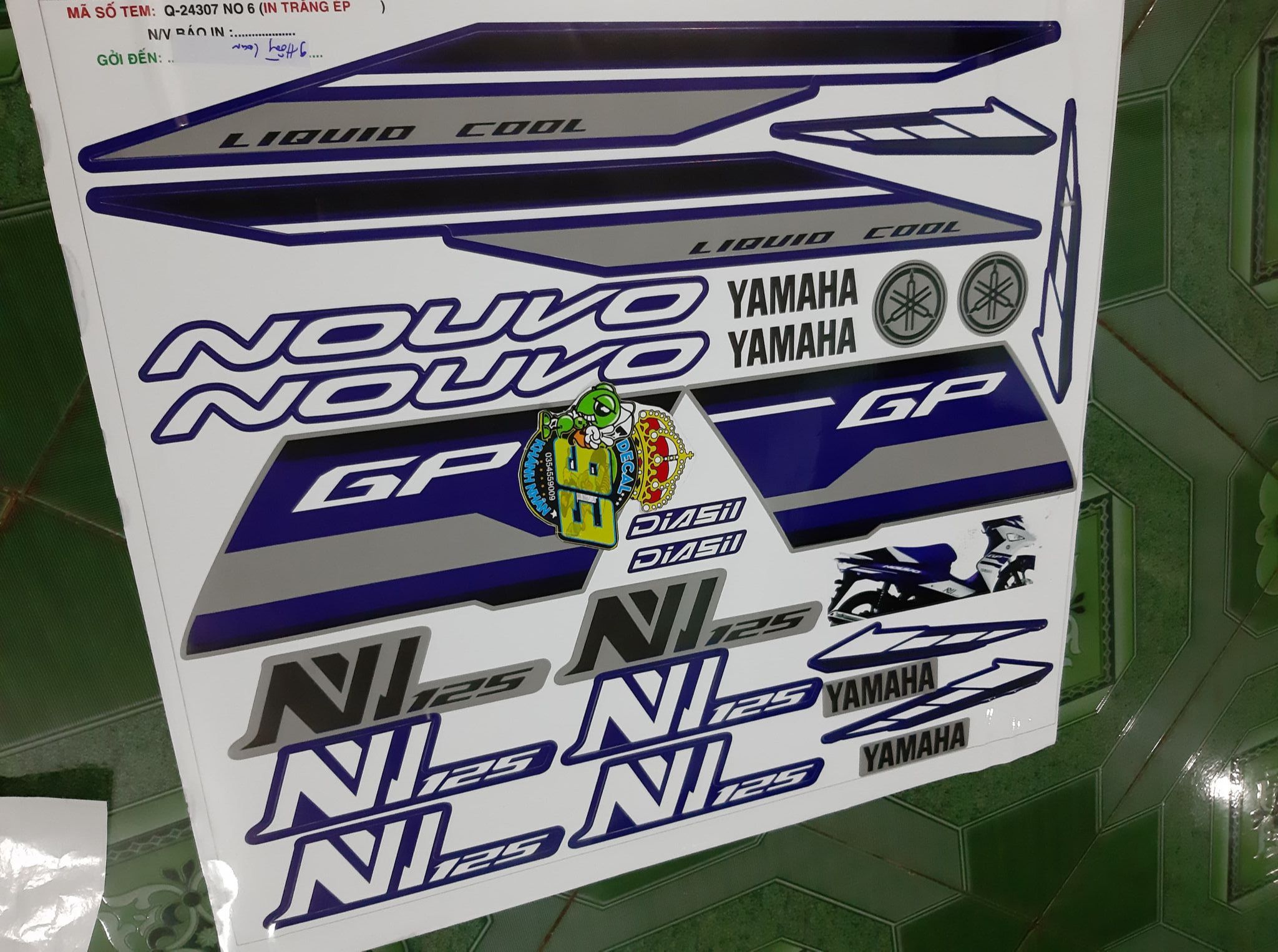 tem rời nouvo 6 gp xanh bạc