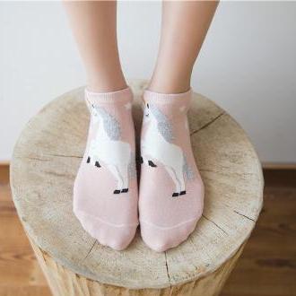 [HCM]SET 5 Đôi Tất Nữ Màu Hồng Cute ⚡ QiTiShop