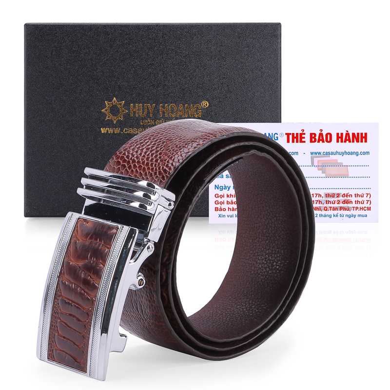Brown assorted ostrich leather men's belt