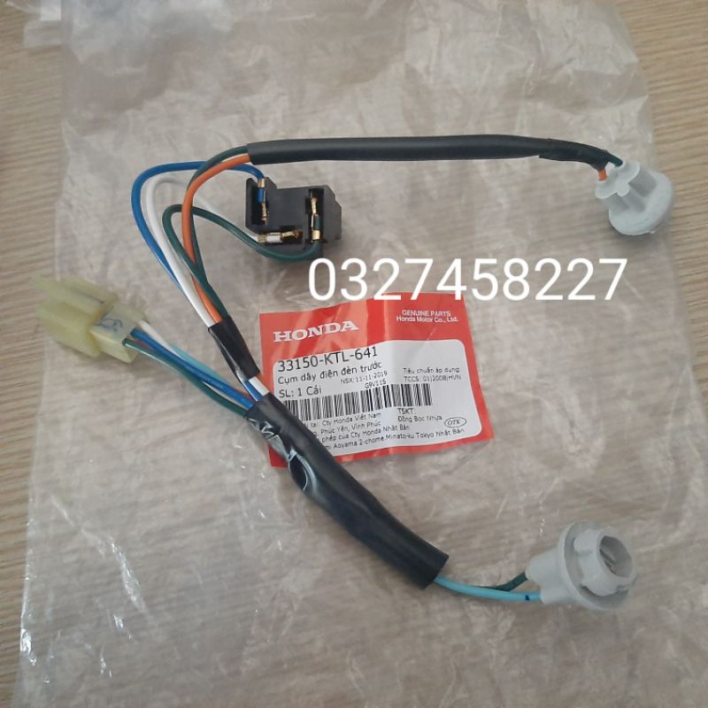 Dây điện đuôi đèn pha xe wave a, rs, s100, rsx... zin honda