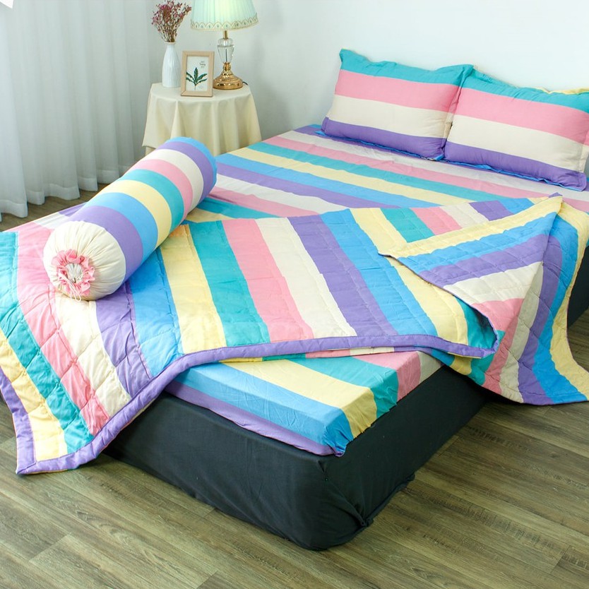 [1m6x2m] Bộ ga vỏ gối 4 món sắc màu ( 1 ga, 2 vỏ gối nằm, 1 vỏ gối ôm)